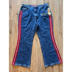 REVOLT High Rise Bootcut Jeans With Red Stripe Size 22 Vintage